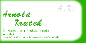 arnold krutek business card